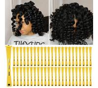 50 pezzi Set di ferri arricciacapelli - Crea onde e ricci naturali - Adatto per acconciature fai-da-te su capelli lunghi, medi e corti, bigodini, ricci senza calore, arricciacapelli, prodotti e access