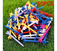 50 Pezzi Set di Palline da Golf in Plastica - Un Tee da Golf Infrangibile con Chiodi da Golf, Sedili da Golf, Portapallina e Cinque Chiodi a Artiglio per Maggiore Durata e Ridotta Frizione Tagli Unica