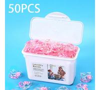 50 pezzi/set Perle detersivo per bucato profumate a fiori di ciliegio 3 in 1 - Detersivo liquido per bucato concentrato, ammorbidente e perle antistatiche per il bucato Tagli UnicaGelatina