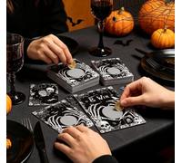 50 pezzi Skull Party Scratch Cards - Halloween Natale Party Game con teschio mani, rosa e ragnatela, 45 carte scusa e 5 carte vincenti, attività divertente e decorazione per feste