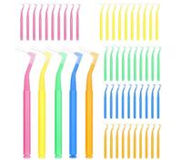 50 Pezzi Spazzolini Interdentali, 5 Taglie Angolati Scovolini Dentali Morbido con Coperchio per Pulizia Denti Rimuove la Placca Batterica