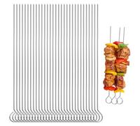 50 Pezzi Spiedini Acciaio 25 cm per Roulade o Piccoli Piedini di Verdure | Aghi per Rouladen con Manico ad Anello, Aghi per Involtini in Acciaio Inossidabile, Spiedini Barbecue in Acciaio Inox