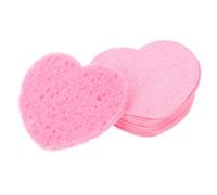 50 Pezzi Spugna Viso a Cuore Rosa in Spugna, Compatta per Viaggio | Assorbente, Leggera e Delicata, per Pulizia e Struccaggio, Formato 60x52 Mm, Cinquanta Pezzi