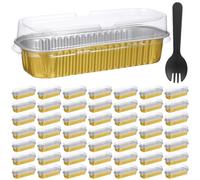 50 Pezzi Stampo Mini Plumcake In Alluminio Con Coperchio