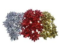50 PEZZI STELLE STELLINE DECORATIVE PACCO REGALO CONFEZIONE DIAMETRO 5 CM (MISTI 3 COLORI)