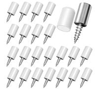 50 Pezzi Supporti per Mensole Armadio, Perni di Supporto per Mensole 25 * 7.5mm, Pioli Reggimensola, per Scaffali per Librerie, Armadietti e Mobili da Scarpe (protezione in silicone bianco)