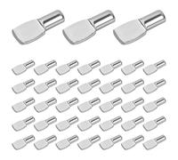 50 Pezzi Supporti per Scaffali, Perni di Supporto per Mensole, Supporto Scarpiera Perni Metallici per Scaffali a Vite 5 mm, Reggimensola Piatto Pioli per Mobili Armadio Ripiani Libreria