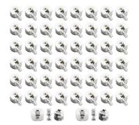 50 pezzi Supporto di collegamento per mobili, con tappo a vite, a forma di U, per la lavorazione del legno, in metallo, cerniere nascoste