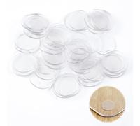 50 Pezzi Tampone da Tavolo in Vetro Trasparente, 27 x 2 mm Paraurti da Tavolo in Vetro Trasparente, Gommini Antiscivolo Non Adesivi, Rotondo Gommini Trasparenti Non Adesivi, Gommini Paracolpi