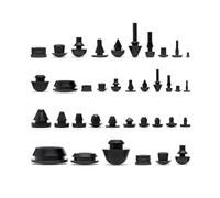 50 pezzi Tappo in gomma di silicone nero Tappo di tenuta protettivo Tappetino for porta Nascondi dalla vista Copertura Morbida 3mm4mm5mm6mm8mm9mm10mm12mm14mm16mm(FC-050-JJ-ST)