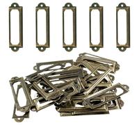 50 Pezzi Targhette per Cassetta Postale, Targhette Porta, Porta Etichette in Metallo per Mobili, Cassetti e Armadietti, Cornici con Viti per Scaffali da Ufficio e Librerie