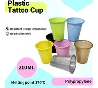 50 pezzi Tazze per tatuaggi in plastica PP5 multicolore da 200ml/6.76oz, tazze monouso per inchiostro e pulizia dei tatuaggi, resistenti al calore fino a 100-120℃, forniture per tatuaggi inodore ABS
