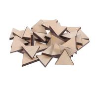 50 Pezzi Tessere di Legno per Lavoretti Triangolari Non Finite | Legno Levigato Color Kaki, Pronte per Tinteggiatura, per Aula e Casa, Base Compatta