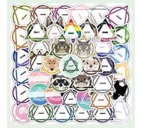 50 Pezzi Therian Sticker, Impermeabile Adesivi in Vinile per Auto Laptop Bagagli Chitarra Bicicletta, Cartoon Sticker per Skateboard Fai da Te, Graffiti Decalcomanie per Bambini e Adulti
