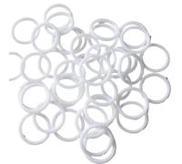 50 pezzi trasparenti/bianchi/neri multi-taglie O-ring reggiseno cintura fibbie regolabili accessori da cucito in plastica(White,Inner 12mm Dia)