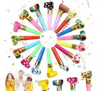 50 Pezzi Trombette Carnevale Colore Misto Trombette Festa Compleanno Fischietti Tromba Bambini Sstelle Filanti Carnevale,Perfetto per Feste di Compleanno,Feste,Natale,Halloween