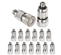 50 pezzi ugello di nebulizzazione in ottone spruzzo ad alta pressione mister esterno antigoccia testa sistema micro nebbia per il paesaggio raffreddamento 2 sections Orifice Dia 0.1mm