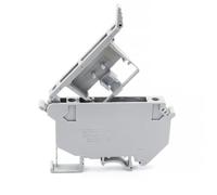 50 pezzi UK5-HESI Morsettiera for guida DIN grigia/nera Morsettiera portafusibile a vite Portafusibile conduttore senza fusibile e luce LED(Gray)