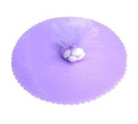 50 PEZZI Velo fata Fiore LILLA Organza smerlato tondo cm 24