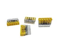 50 pezzi Wago 2273-205 Scatola di giunzione COMPACT morsettiera Ø 0,5-2,5 mm², a 5 poli, trasparente/giallo