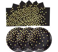 50 piatti di carta e tovaglioli, 25 x 17,8 cm, piatti da dessert 25 x 16,5 cm, set di tovaglioli usa e getta, piatti di carta per compleanni, feste, per picnic