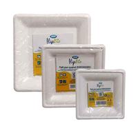 50 Piatti piani quadrati in polpa di cellulosa Ilip Biodegradabili