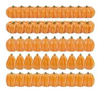 50 Piece Artificial Pumpkin Set - Mini Harvest Figurines, Resin Autumn Centerpieces, Seasonal Decorative Ornaments, Cute Fall Accents | Ideal Halloween Thanksgiving Table Party Desk Home Display