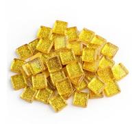 50 pietre colorate in vetro glitterato per mosaico fai da te, ciottoli fai da te, materiale puzzle, 9 x 9 mm, per arte e artigianato (colore 19)