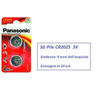 50 pile batterie CR2025 BR2025 Litio Panasonic 3V