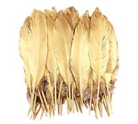 50 piume dorate, piume colorate, gioielli fai da te, piume, piume naturali, decorazioni per piume, possono essere utilizzati per realizzare accessori di abbigliamento, copricapo e decorazioni per