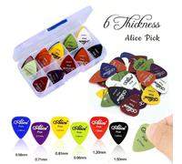 50 Plettri Chitarra Alice Colori Misti Spessori Assortiti 0.58-1.50mm Ukulele