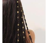 50 polsini per capelli dorati per trecce, accessori per trecce in metallo, accessori per dreadlocks, trecce, decorazioni per capelli, con scatola portaoggetti