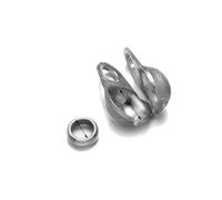 50 punte per perline a crimpare in acciaio inossidabile, coprinodi, punte per perline pieghevoli a conchiglia con 50 tappi terminali per la creazione di gioielli fai da te, acciaio B da 3,0 mm