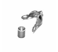 50 punte per perline a crimpare in acciaio inossidabile, coprinodi, punte per perline pieghevoli a conchiglia con 50 tappi terminali per la creazione di gioielli fai da te, acciaio C da 2 mm