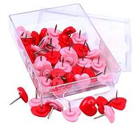 50 puntine a forma di cuore, rosse, per bacheca, rosa, graziose puntine decorative da parete per bacheca in sughero per casa e ufficio, utili e alla moda