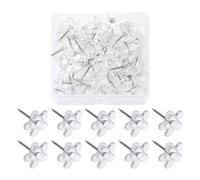 50 puntine colorate per bacheca in tessuto, per appendere quadri, bacheca in sughero, puntine per pollice trasparenti