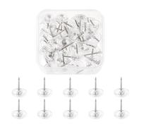 50 puntine colorate per bacheca in tessuto, per appendere quadri, bacheca in sughero, puntine per pollice trasparenti