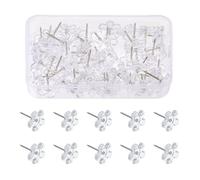 50 puntine colorate per bacheca in tessuto, per appendere quadri, bacheca in sughero, puntine per pollice trasparenti