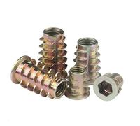 50 pz 10 Pz M4 M5 M6 M8 M10 Filo In Lega Di Zinco Per Inserto In Legno Dado Flangia Hex Stick Testa Dadi Mobili-M8X25 10 PZ