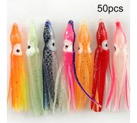 50 pz/100 pezzi esche per gonna di calamari polpo esca hoochies esca pesca acqua