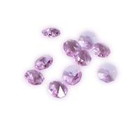 50 pz/100 pz 14mm 2 Fori/1 Foro di Cristallo Ottagono Perline di Cristallo Perline Sparse Lampada Lampadario Parti(Lilac,1 Hole-100pcs)