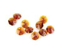 50 pz/100 pz 14mm 2 Fori/1 Foro di Cristallo Ottagono Perline di Cristallo Perline Sparse Lampada Lampadario Parti(Tea,2 Holes-50pcs)