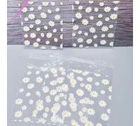 50 pz/100 pz Buste ermetiche in OPP resistenti con motivo a margherita, buste regalo con stampa di fiori mini, buste trasparenti decorative per feste, Natale, confezioni regalo per biglietti, caramell