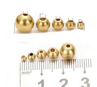 50 pz 3/4/5/6/8mm Perline In Ottone Sfera Rotonda Perline Sparse Del Distanziatore per la Creazione di Gioielli Accessori FAI DA TE-Ottone-Dia 4mm