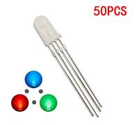 50 PZ 5mm LED a colori RGB rosso/verde/blu Catodo comune/Anodo Quattro piedi trasparente evidenziare colore luce 5mm diodo colorato