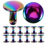 50 pz Arcobaleno Metallo Doppio Tappo Rivetti Rotondi Rapidi Borchie a Bottone