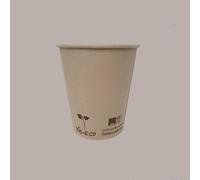 50 Pz Bicchiere Carta Bamboo Biodegradabile Compost 200cc 7oz