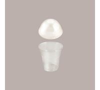 50 Pz Bicchiere PLA BIO 200cc con Coperchio Cupola con Foro