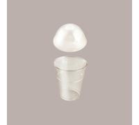 50 Pz Bicchiere PLA BIO 250cc con Coperchio Cupola con Foro