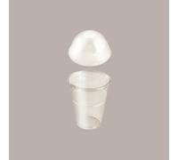 50 Pz Bicchiere PLA BIO 300cc con Coperchio Cupola con Foro